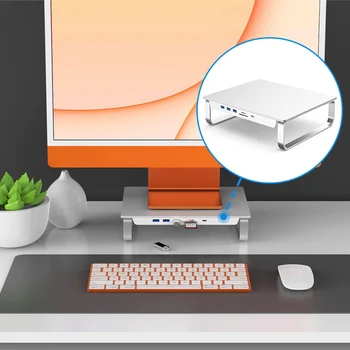 USB C 허브 도킹 스테이션, 미니 허브 모니터 스탠드, 듀얼 HDD 허브, iMac 허브용, M.2 NVMe NGFF 2.5 SATA HDD 지원, 신제품