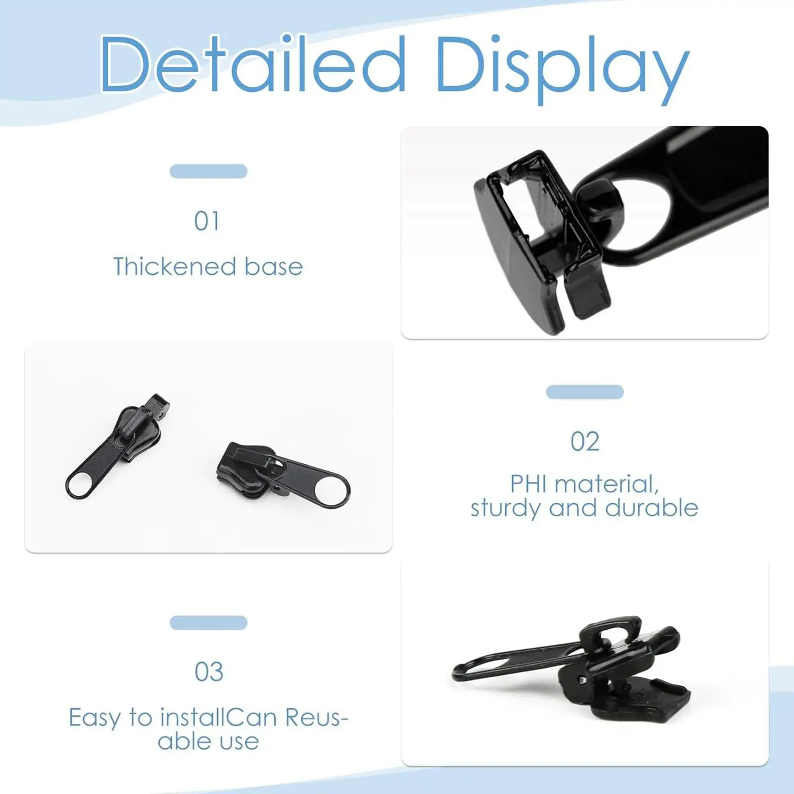 12Pcs Zipper Sliders Replacement Zip Pullers Zip Sliders Zipper Head for Luggage