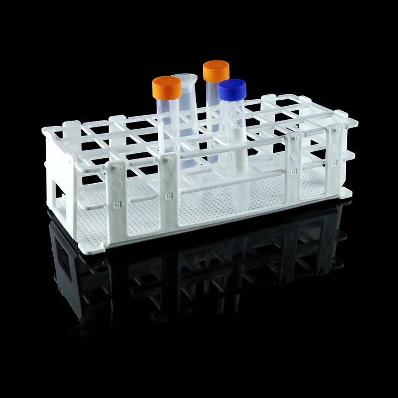 Plastic Test Tubes Plastic Test Tube Rack For 13mm 16mm 20mm 25mm 30mm Tubes, White Centrifuge Tube Rack , Detachable , 21-Holes 24 40 60 90 Holes