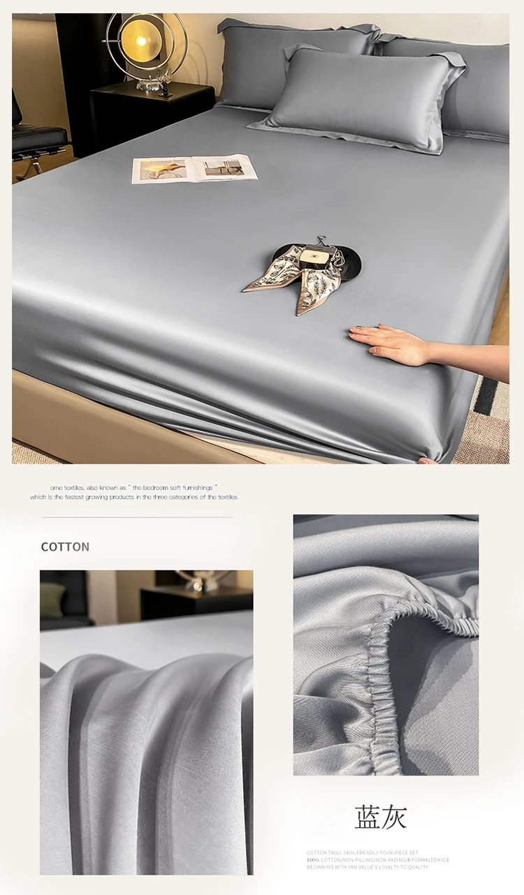 Description Picture 2 of item3pcs Set 100% Bamboo Mattress Protector Mattress Cover with Pillowcase Cooling Bedsheet 1000 Thread Count Anti-slip Fitted Sheet