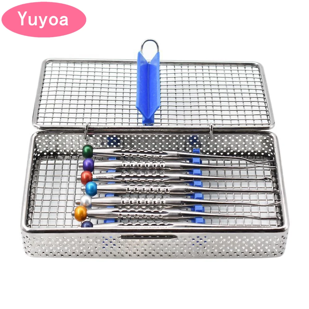 

5 x 7PCS/SET Dental Elevator Kit with Net BoxDentistry Tooth Extracting Tools Titanium Alloy Implant Instrument Extraction Root