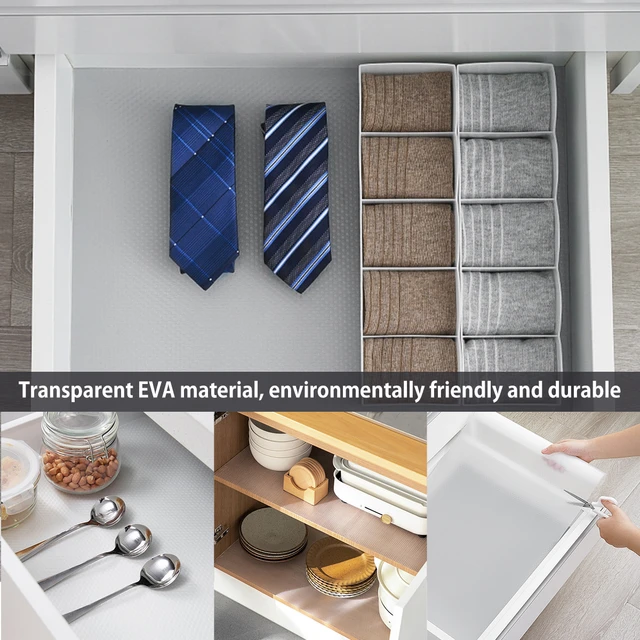 Drawer Liners EVA Anti-slip Kitchen Shelf Liner Drawer Mat Tableware Mat Cabinet  Liner for Kitchen