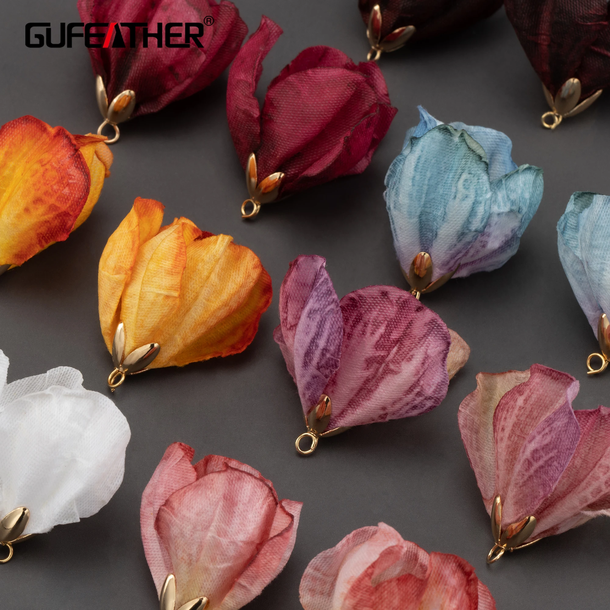 GUFEATHER, 10 Stück/Los, F165, Schmuckzubehör, handgefertigt, Blumenform, DIY-Ohrringe, Charms, Schmuckherstellungszubehör, DIY-Anhänger
