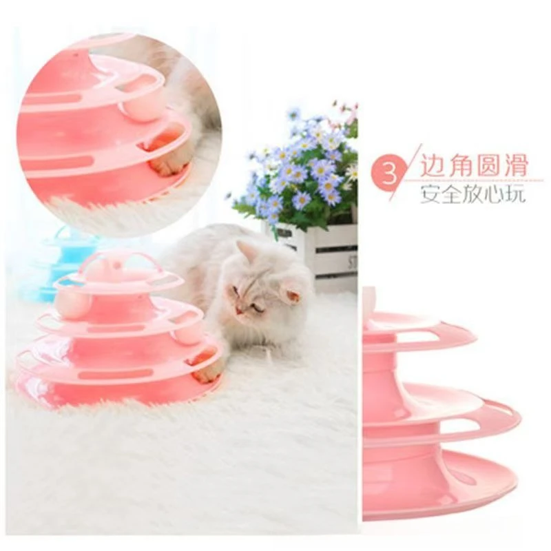 Levels Cats Toy Tower Tracks Cat Toys Interactive Cat Intelligence Training Amusement Plate Tower Pet Products Cat Tunnel
