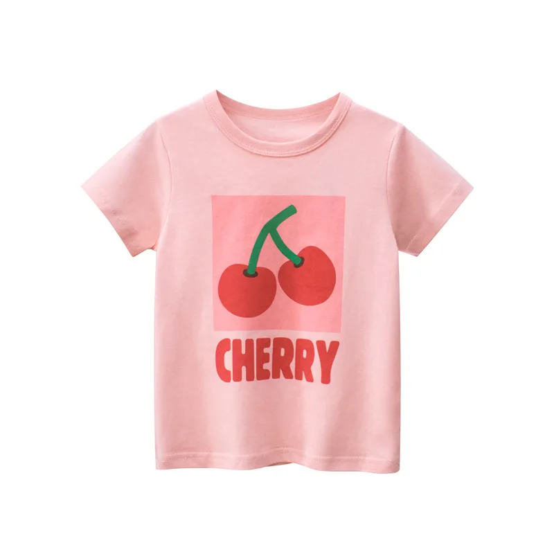 2-8T Cotton Kid Tshirt Summer Toddler Kid Baby Girls Clothes Short Sleeve Top Infant Tee Casual Loose Childrens T Shirt Outfits Tops Boys Girls