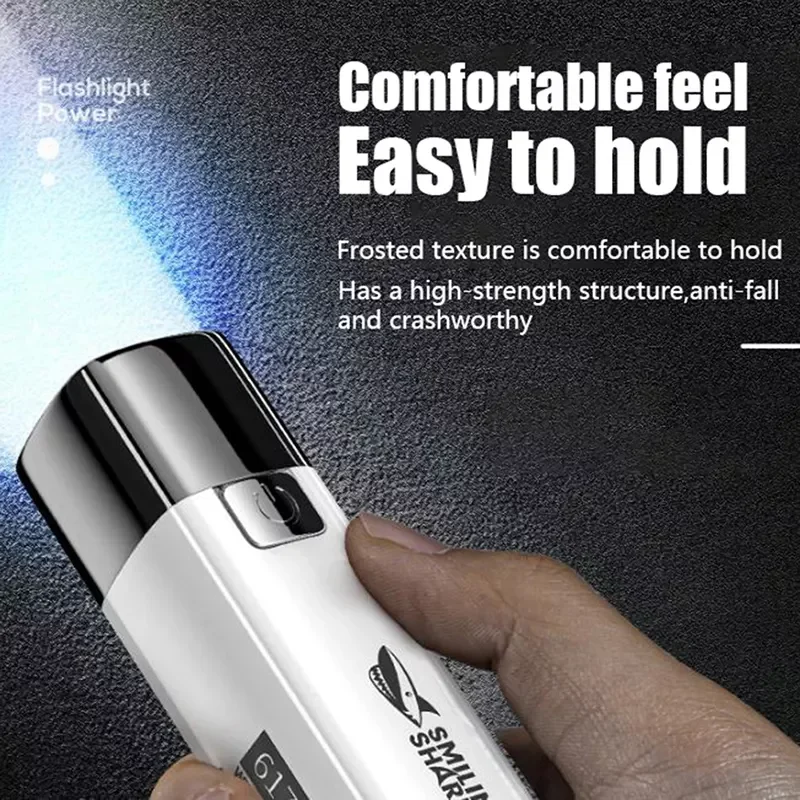 USB 충전식 미니 휴대용 LED 손전등, 초강력 조명, 가정용 장거리 야외 조..