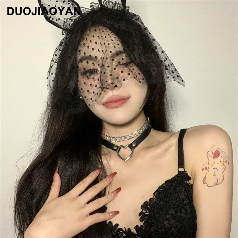 Sexy Black PU Leather Love Eyelet Adjustable Collar Trendy Punk Neck Ring Clavicle Chain Wholesalee 16 30inch омар clasp punk стиль ювелирных изделий clavicle змея цепь ожерелье