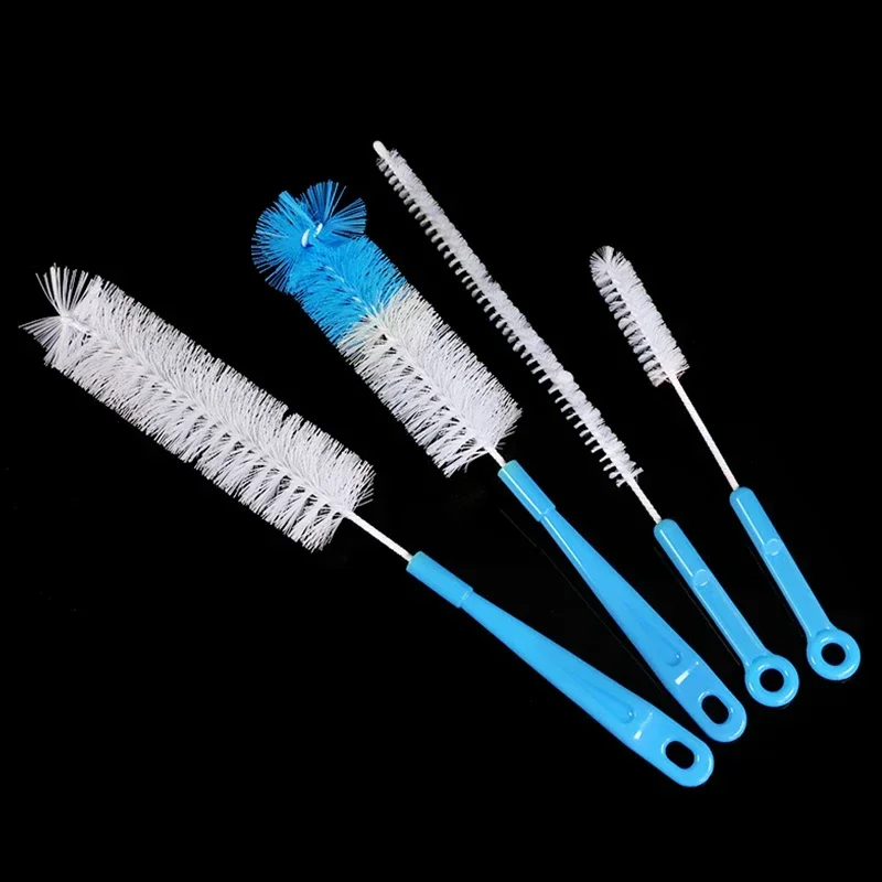 4Pcs Long Handle Cleaning Brush Sets for Narrow-mouth Baby Bottle Pipe Bong Washing Sports Water Bottle Glass Tube Cleaner Tools