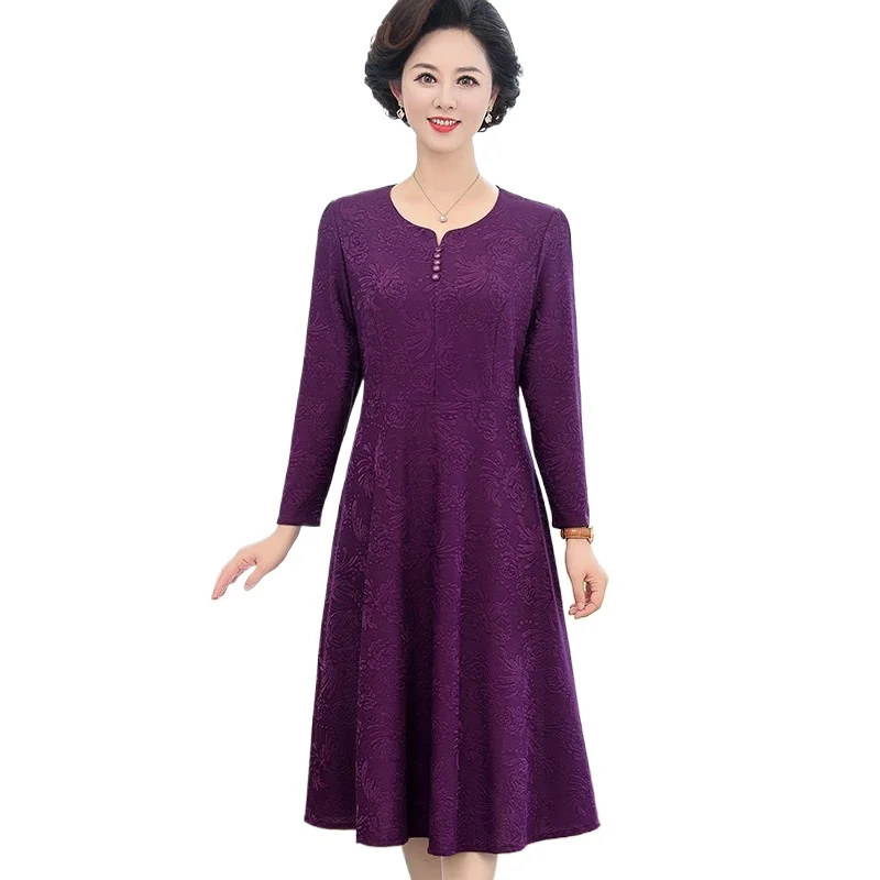 

Elegant V-Neck A-Line Waist Long Dress Women's Clothing Commute Long Sleeve Spring Vintage Stylish Floral Printed Dresses