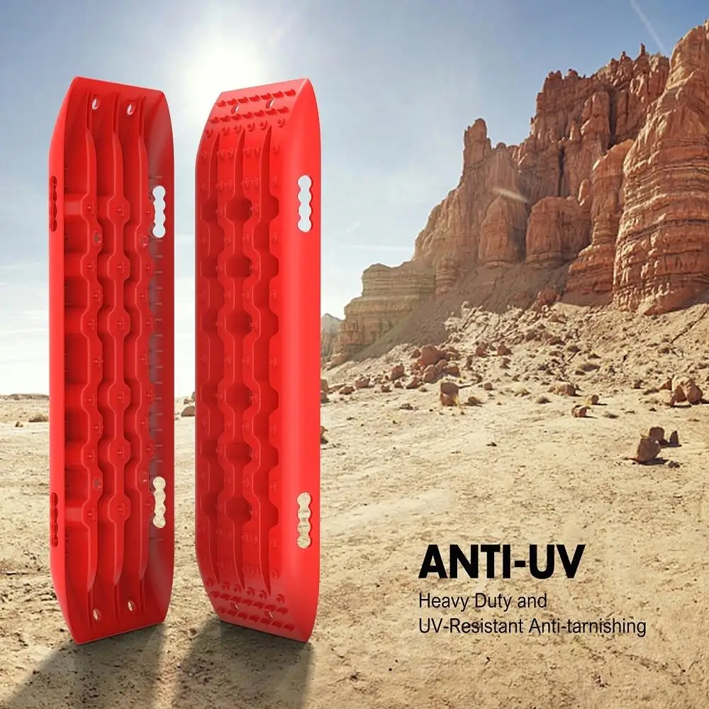 X-BULL Recovery Tracks Gen 2.0 10T Sand Mud Snow 2 Pairs Offroad 4WD for X4 2PC 91CM Red