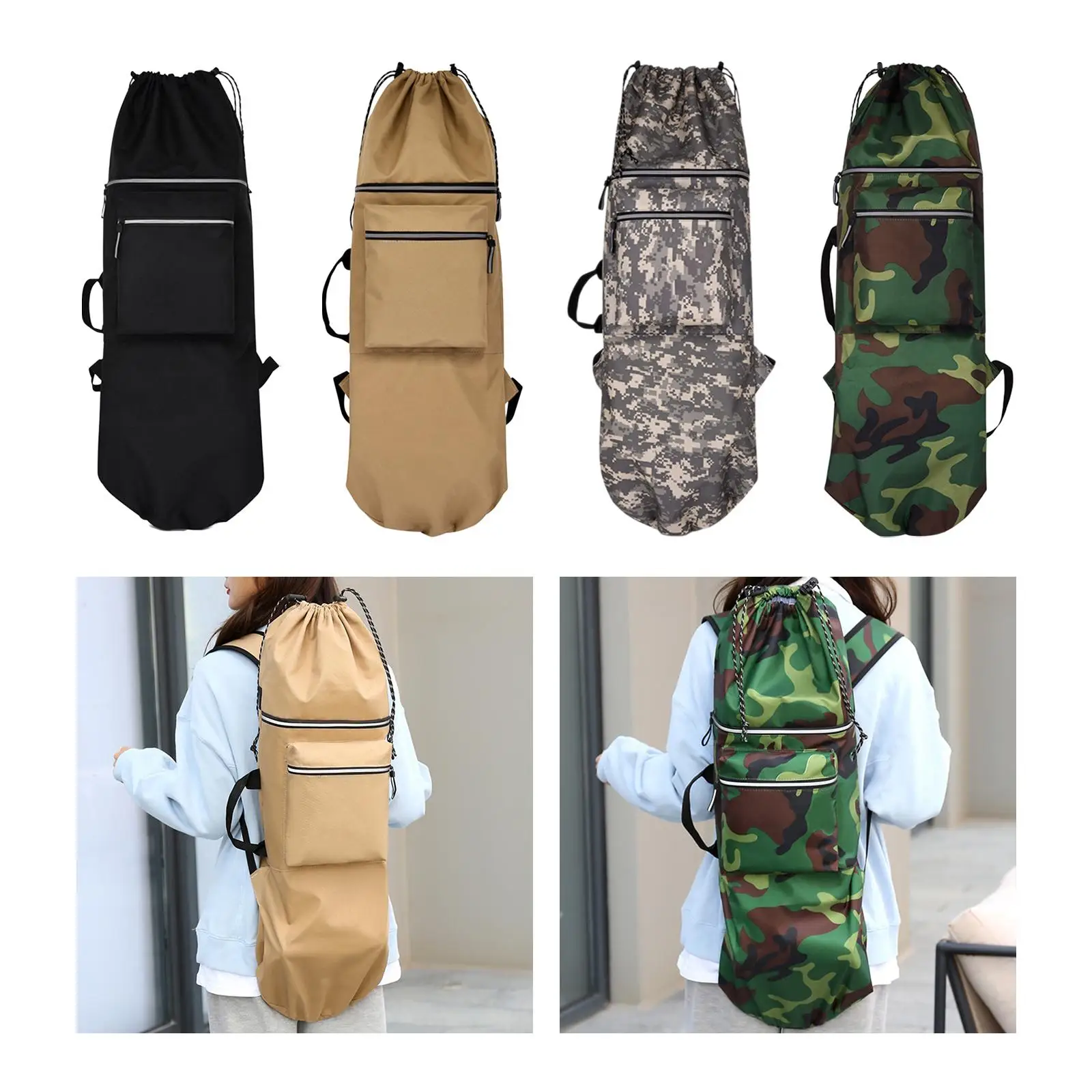 Oxford Skateboard Backpack Bag with Handle Shoulder Bag Water Resistant Portable Longboard Carry Case for Travel Beginners Skate Oxford Skateboard Backpack Bag with Handle Shoulder Bag Water Resistant Portable Longboard Carry Case for Travel Beginners Skate