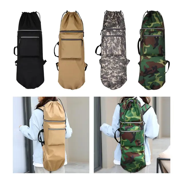 Zaino Portaskate Milageto Impermeabile - Borsa Tracolla Pieghevole Per Longboard E Skateboard, Unisex - Foto 3