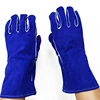 Welding Gloves 14 Inch Long Sleeves Gloves Blue Heat/Fire Resistant Leather For Stick,Mig,Tig, BBQ,Grill,Fireplace,Wood Stove 3