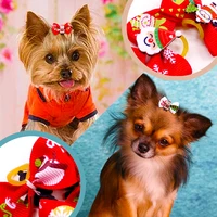 New Puppy Bows 10/20/30PCS Christmas Supplies For Small Dogs Cute Dog Hair Accessories Winter Dog Bows With Rubber Bands 2