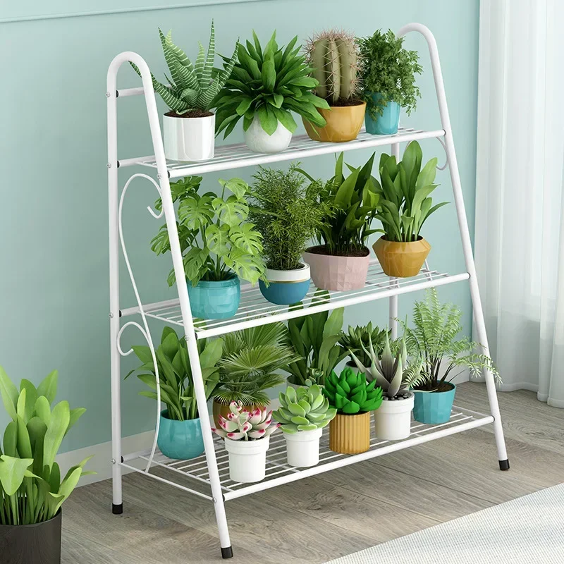 Three-layer Flower Shelf Iron Support for Plant Pots Floor Shoe Rack Sundries Display Holder Balcony and Garden Furniture