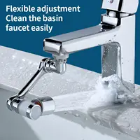 Universal 1080° Rotate Metal Filtered Kitchen Faucet Extender with Filter Swivel Bubbler Nozzle Sprayer 2 Modes Faucet Extension 2