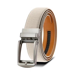 Men's Stylish PU Leather Automatic Buckle Belt - 135cm (RMFLYT - WE)