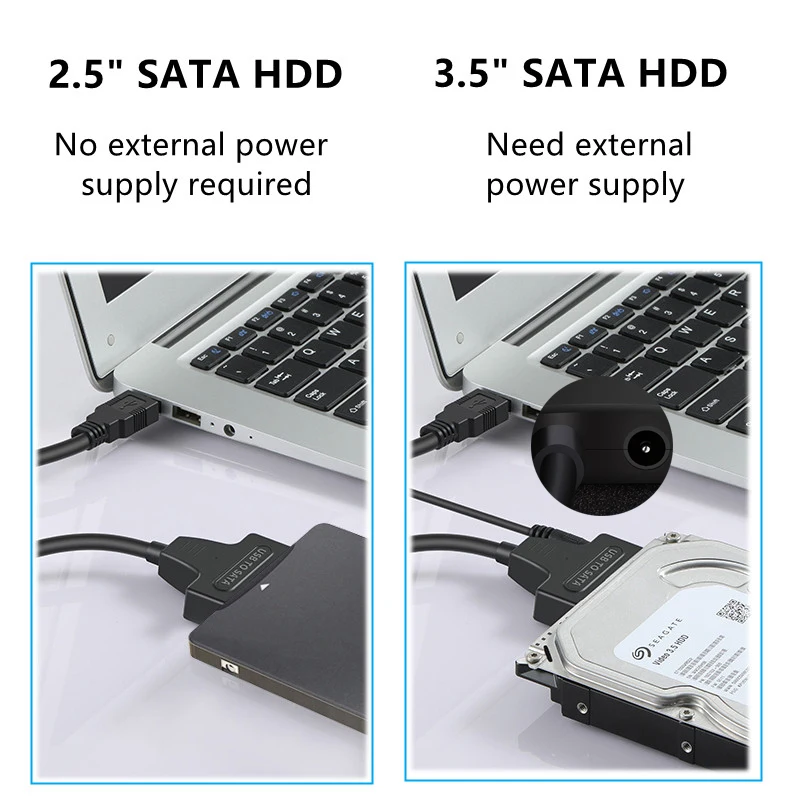 USB 3.0 to SATA Cable SATA III Hard Drive Adapter Converter for 2.5" SSD HDD 5