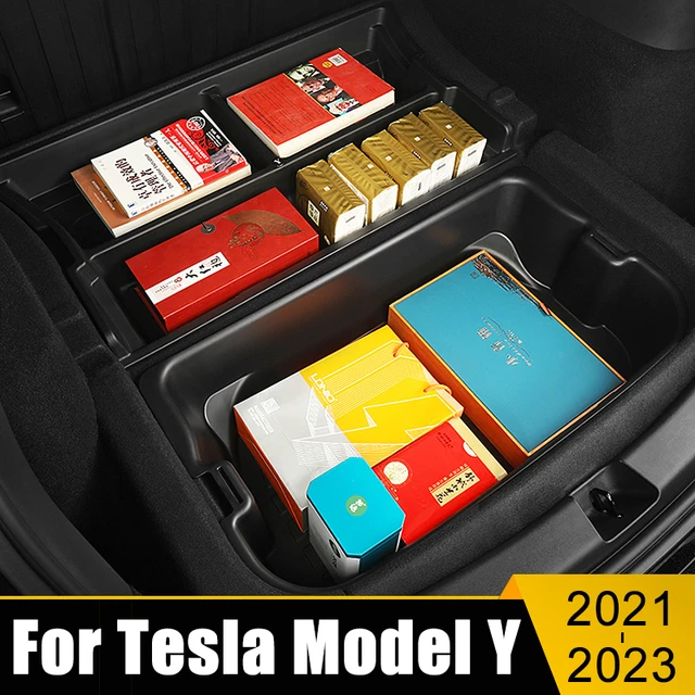 For Tesla Model Y 2021 2022 2023 2024 TPE Car Trunk Spare Tire Storage Box  Receive Container Organizer Case Tray Accessories - AliExpress