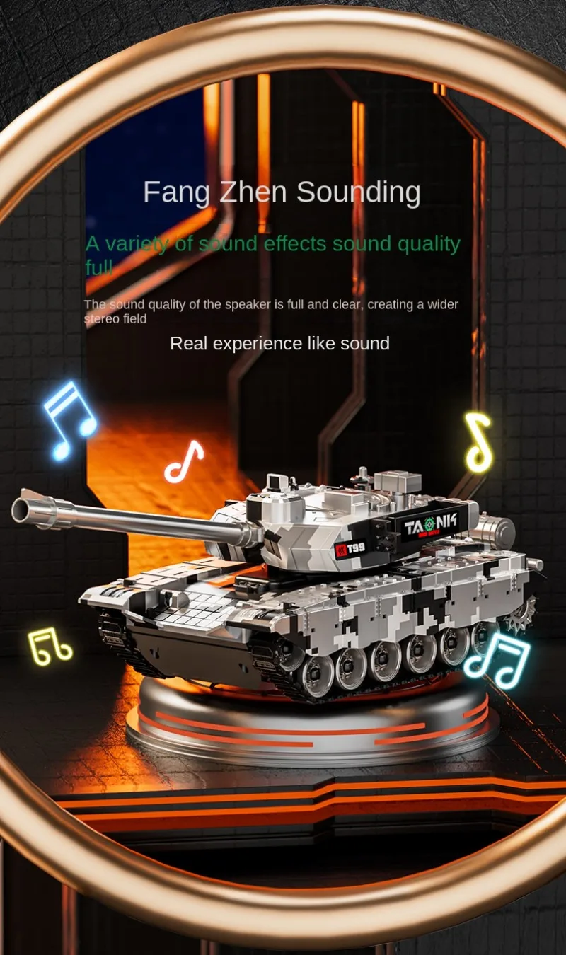 RC Battle Tank Shoot Bullets Remote Control Shooting Tank USB Charge With LED Sound Music Military War Game Electronic Car 5