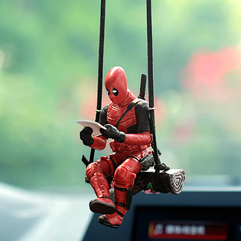 Car Ornaments Deadpool Personality Car Ornament Action Figure Sitting Model  Anime Mini Doll Car Decoration Car Accessories, 1pcs (Color Name : Pink) :  : Automotive