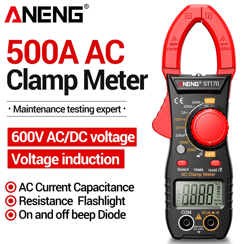 Car Repair Clamp Meter 1999 Counts professional ANENG ST170 multimeter AC/DC Voltage Tester Capacitance NCV electricians tools