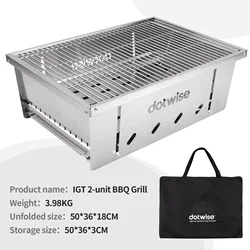 Portable Outdoor Stainless Steel Barbecue and Camping Stove (2 unit BBQ Grill)