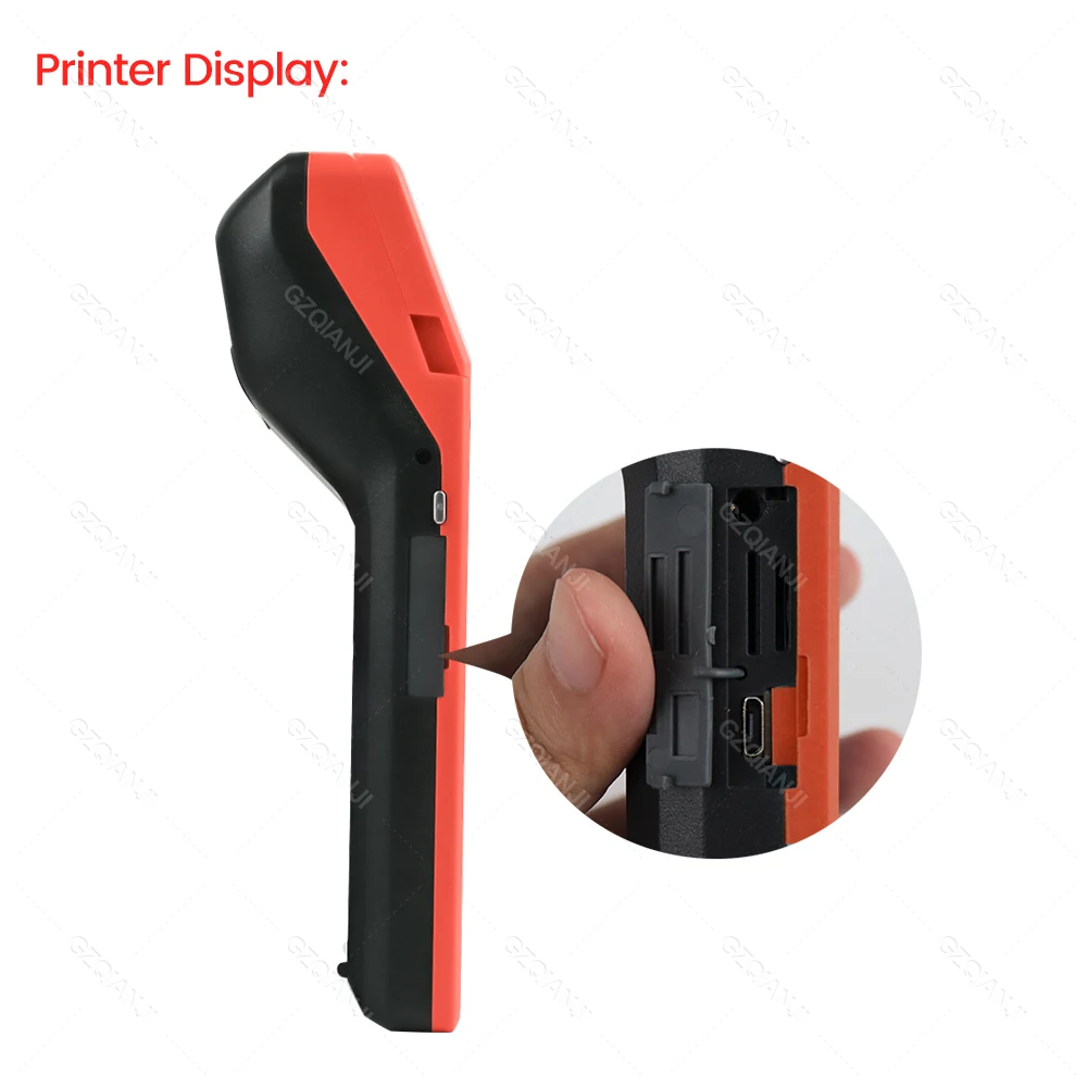 3G/4G Network Handheld POS Terminal Android12/ 8.1 OS Built-in 58mm Bluetooth Printer Wifi GPS Multiple Language Thernal Paper