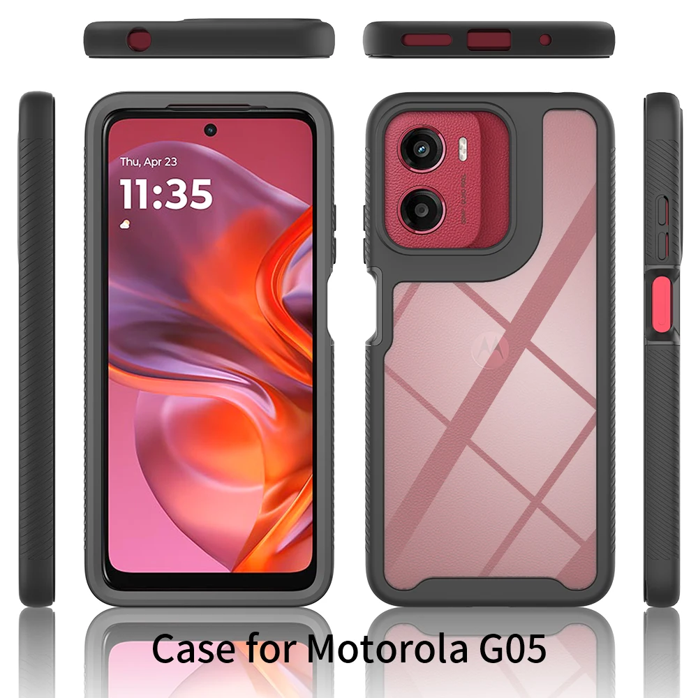 3-in-1 Clear Shockproof Armor Case with Heavy Duty Protection