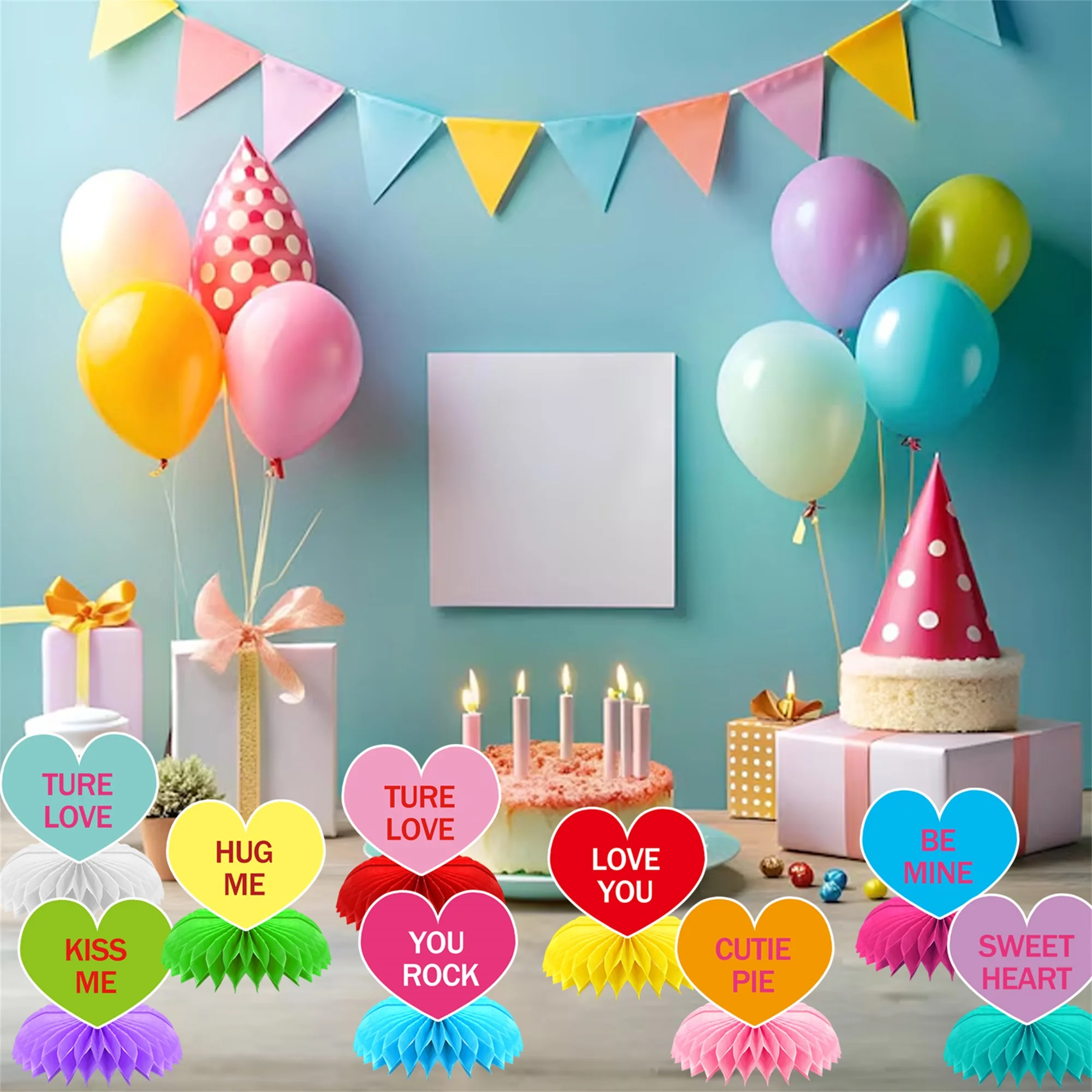 Set of 10 Elegant Heart-shaped Valentines Day Centerpieces for Tables - Romantic Table Decorations for Party Celebration