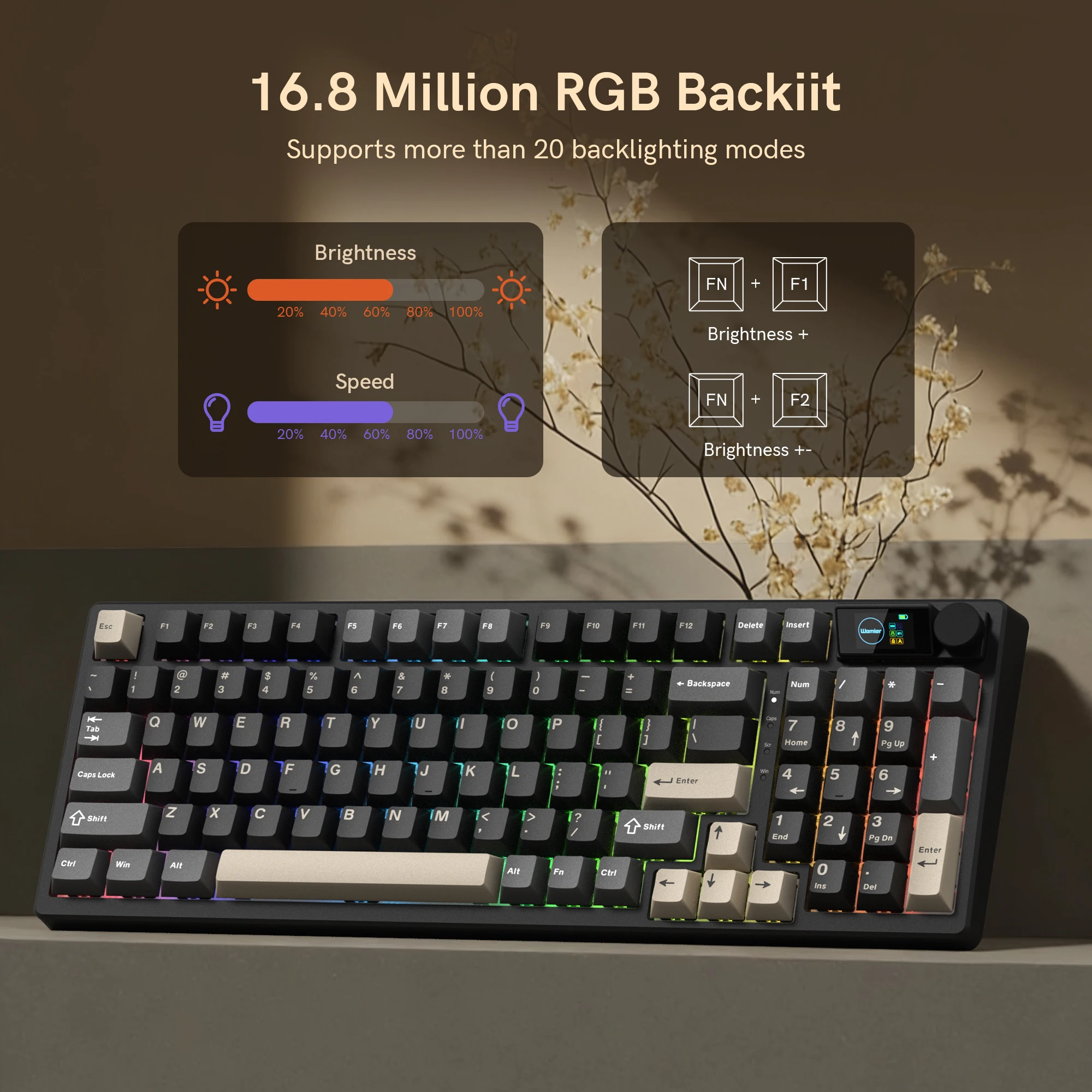 Womier M98 96% 무선 기계식 게이밍 키보드 VIA 지원 트라이 모드 핫스왑 RGB 커스텀 키보드 PC/Mac용