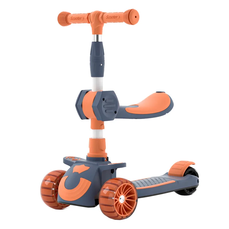 Cycling City Free Installation Of Children's Scooter Can Sit And Slide Toy Car Foldable Scooter 1-12 Years Old Children's Toys