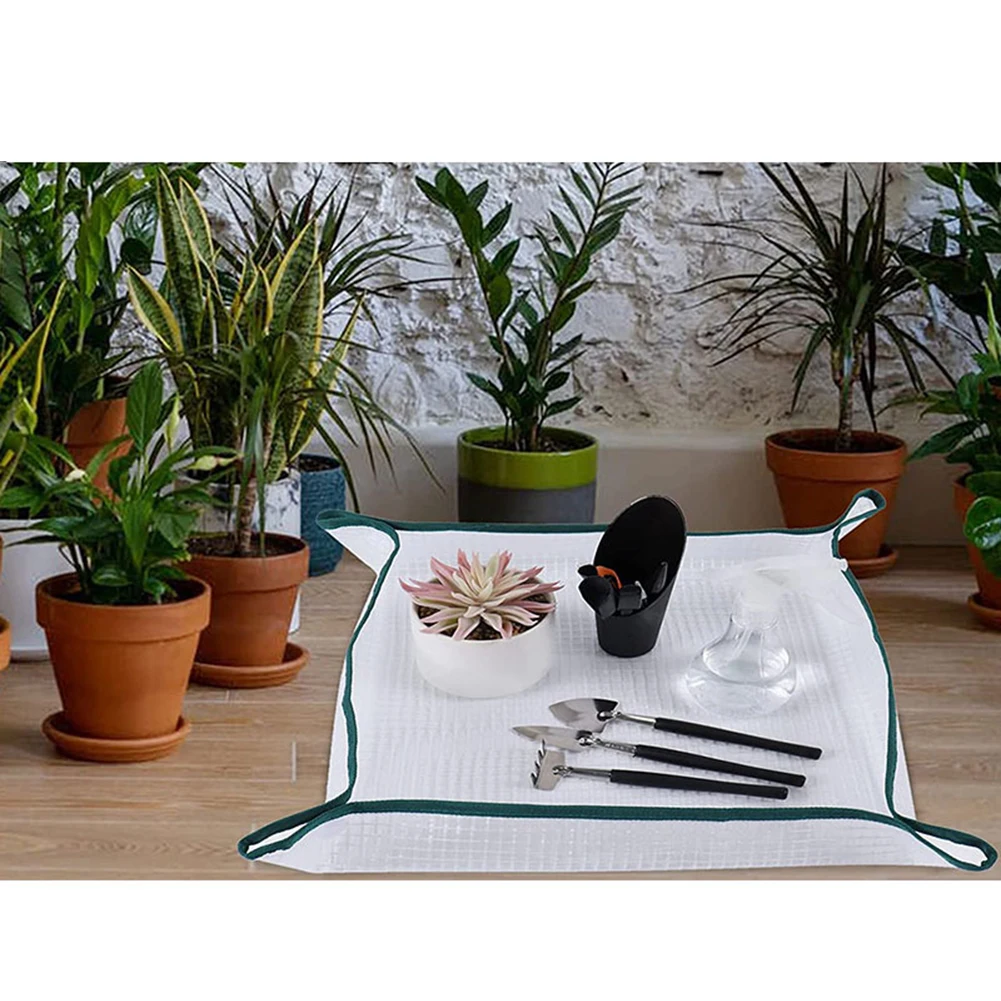 

Portable Indoor Gardening Potting Mat Anti Dirty Transplanting Tarp for Succulent Flowers Easy to Fold (80 characters)