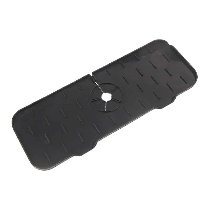 Silicone Drain Mat Faucet Mat Kitchen Sink Splash Pad Drainage Waterstop Bathroom Countertop Protector Quick Dry Tray