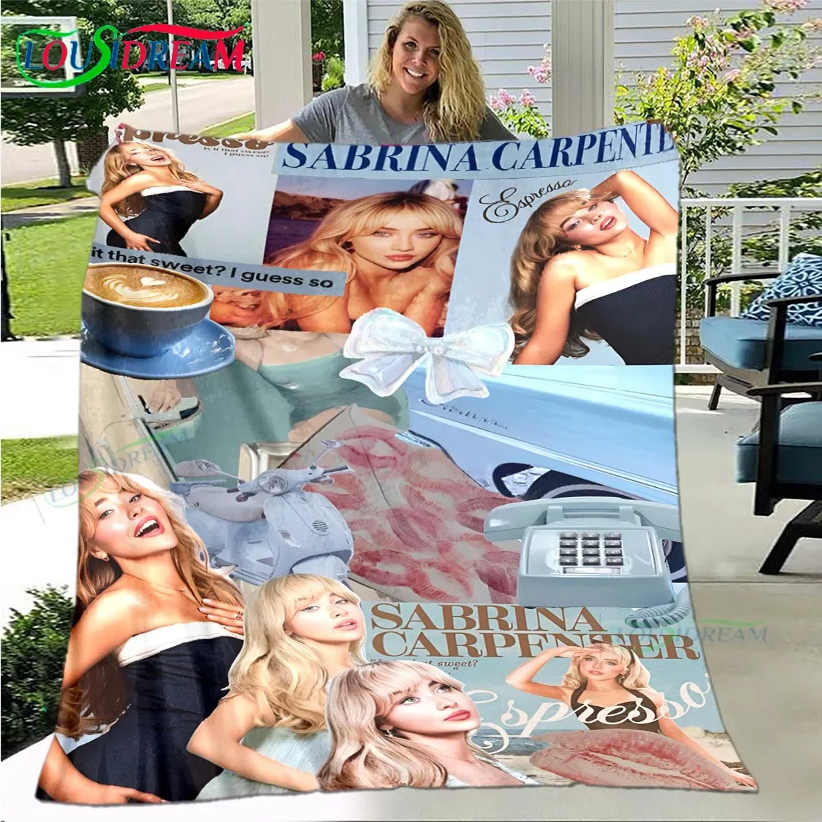 Pop Female Singer S-Sabrina Carpenter Four Seasons Blanket Sofa Cover Travel Bed Plush Blanket Travel Office Break Blanket Gift 2