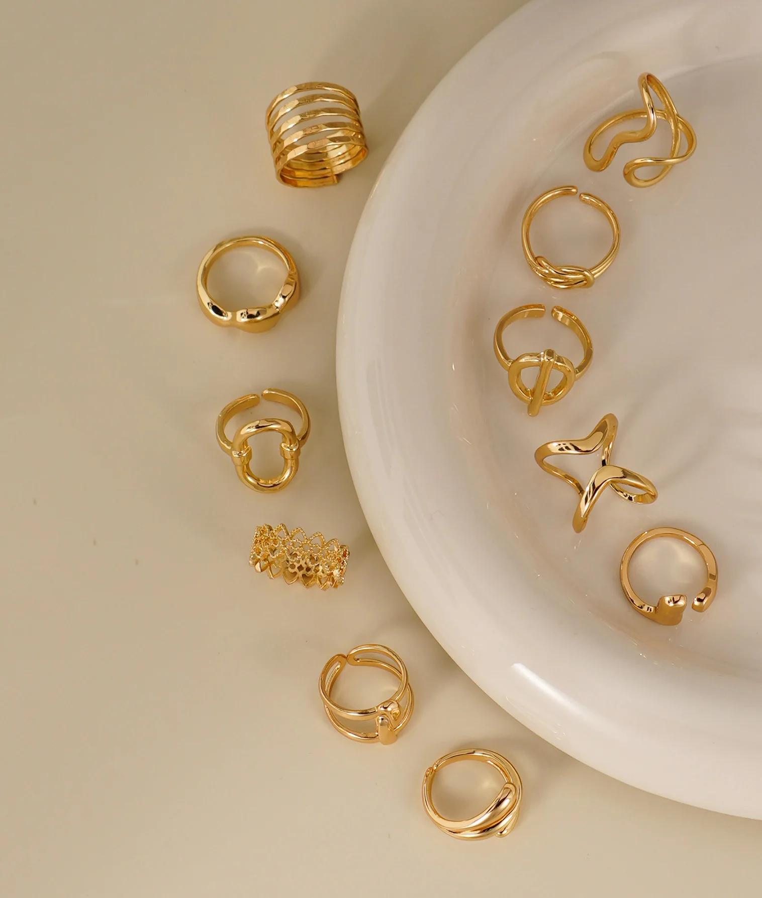 metal set ring for women men punk retro boho fashion