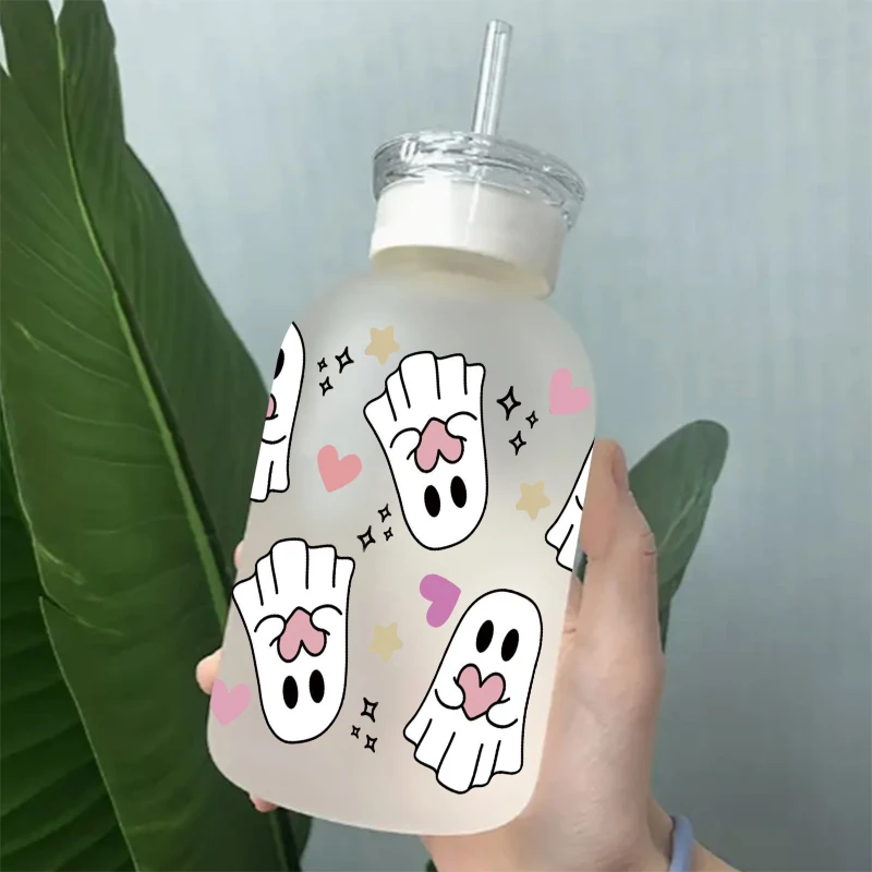 3D UV DTF Transfers Stickers 16oz Cup Wraps Halloween Ghost Printed For DIY Glass Ceramic Metal Leather Etc. D19496