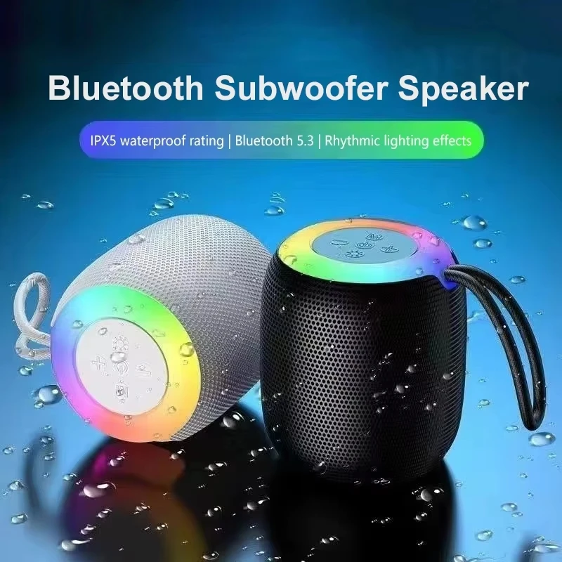 Compact Portable Bluetooth Speaker with Deep Bass and Lanyard - Perfect for Outdoor and Home Use, Travel Must-Have, Great Valentine's Gift