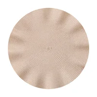 Set of 6 Round Placemats with Weave Design Heat-resistant Table Mats Washable with Corrugated Edge Non-slip Dining Table Mats 6
