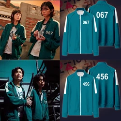 Squid Game Round Six Digital 456 Printing Pocket Jacket Pants Sweatshirts Set Men Women Sports Zipper Cardigan Costumes Cosplay