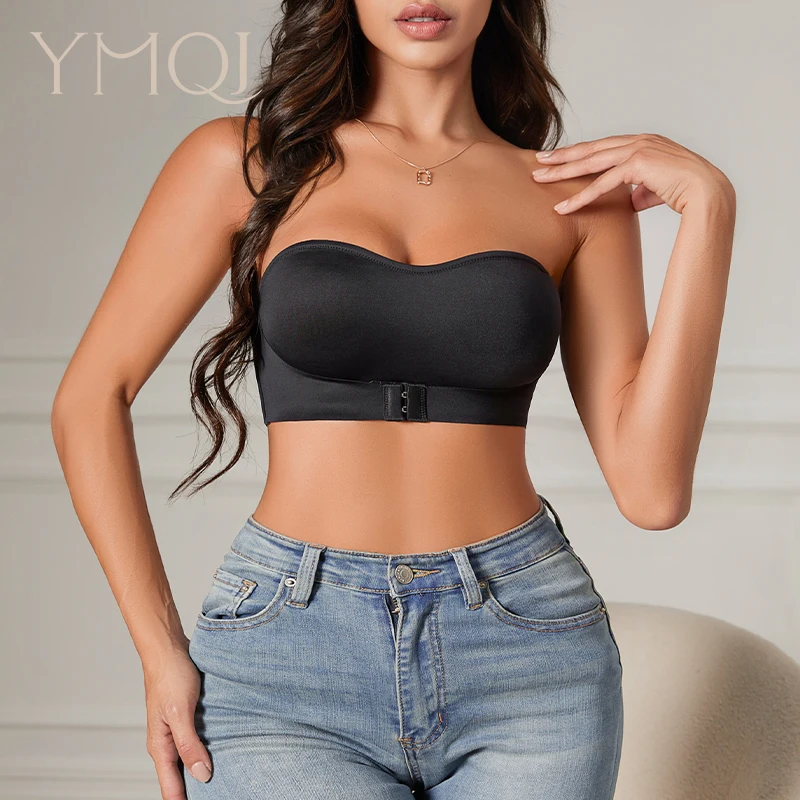 1Pc/2Pcs/Pack Hot Sale New Design Effective Slip-proof Side One Piece Bralette Padded Ice Silk Seamless Strapless Bra For Women 2