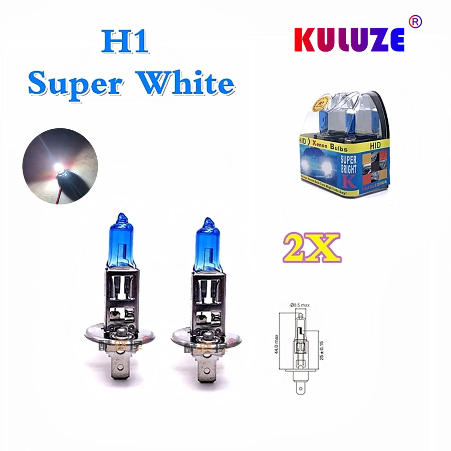 plastic box packaging 1 pair car halogen bulbs H1 H4 H7 H11 100W high and low light 9005 9006 9012 H3 H8 fog light 12V55W 6000K 2