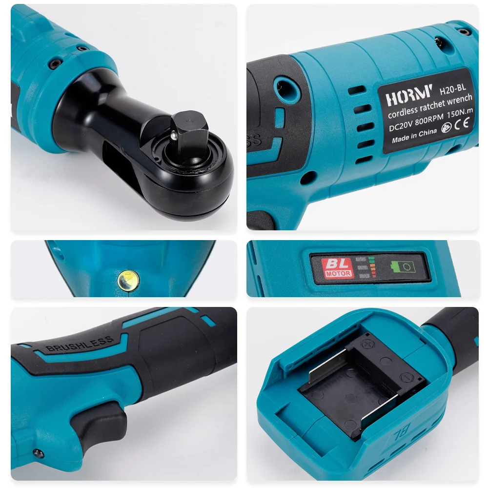 150N.M Electric Wrench Ratchet 1/2 Inch Cordless Handheld Rechargeable Repair Power Tool Makita 18V Battery 150N.M ratchet wrench car repair tool hardware hand tools ratchet head wrench set