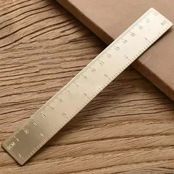 Vintage Brass Measuring Tool Set - Stylish Rulers & Protractor (18cm Ruler)
