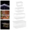 Reptile Feeding Box Animal Habitat Cage Transparent Reptile Terrarium Enclosure Cage for Chameleons Hermit Crabs Container
