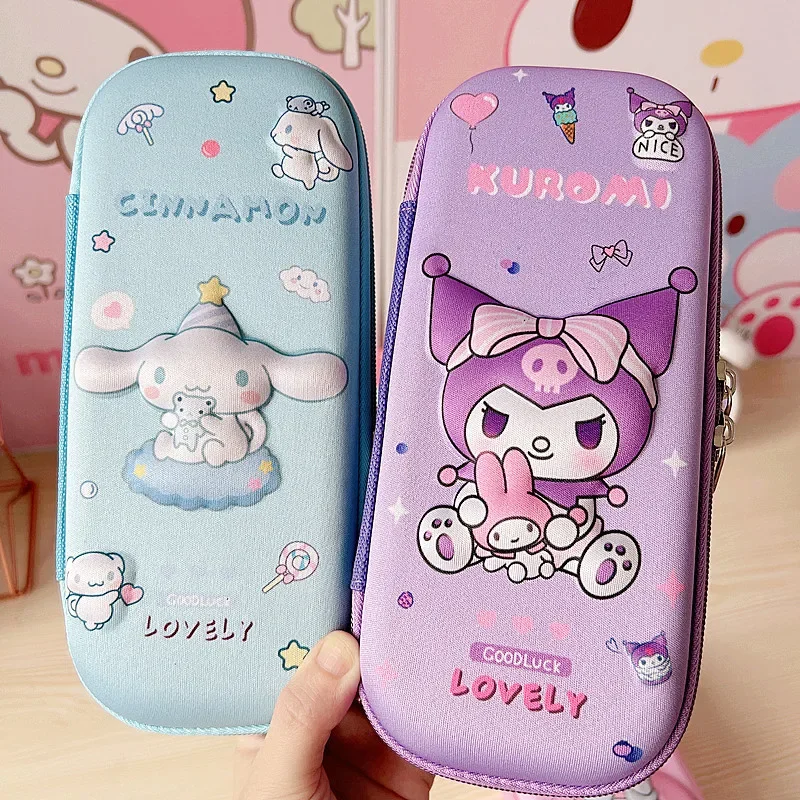 

Anime Kawaii 3D Action Figure Pattern EVA Pencil Case Hello Kittys Student Kuromi Waterproof Pen Box Child Anime Figure