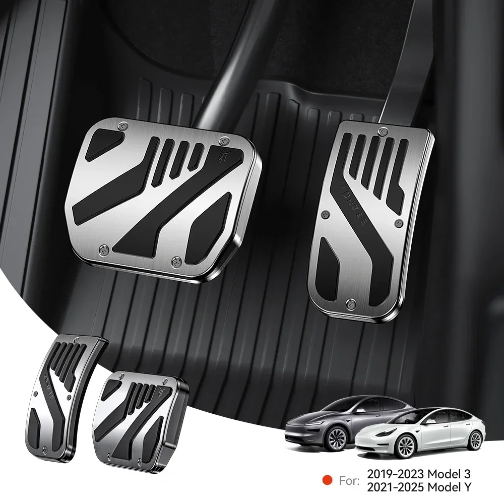 For Tesla Y Highland Juniper 2017-25 Aluminum Alloy Pedal Cover Fuel Pedal Foot Gas Accelerator Pedal Brake W0Y0