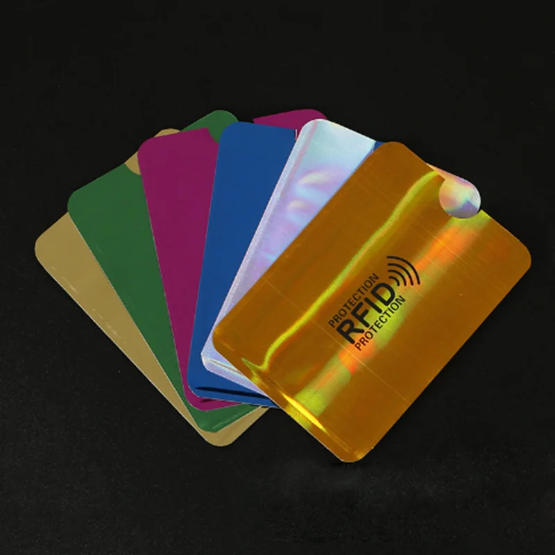 5 Stück Anti-Diebstahl-Karten halter Aluminium folie RFID-Fall Anti-Ent magneti sierung Karten halter Schutz Bankkarte Set Abschirmt asche NFC – Detail 7