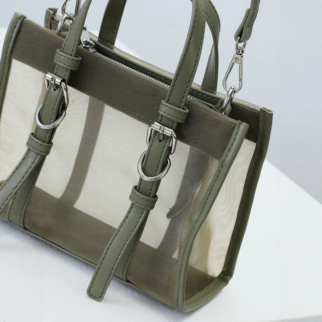 Transparent Hollow Shoulder Bag For Mesh Totes Bag Summer Beach Bag Ladies Portable Handbags Vacation Bags Clutch feminina