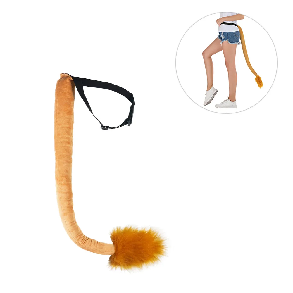 

1Pc Lion Long Tail Role Playing Property Funny Halloween Performance Lion Themed Costume Accessories